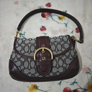 Coach Soho Fabric and Leather Crescent Bag